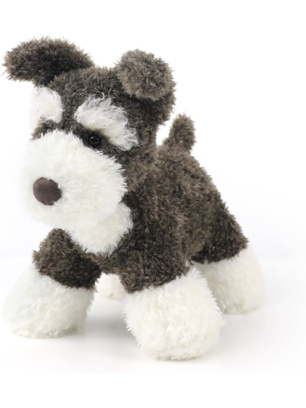 Adorable 10-Inch Soft Plush Schnauzer Dog Stuffed Animal Toy - Cuddly Gift